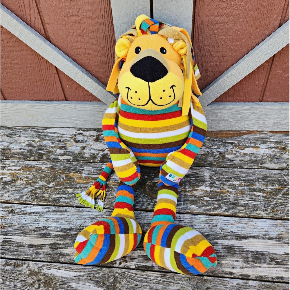 Melissa & Doug Beepsh Elvis Lion Plush Stuffed Animal Multicolor Striped 26in